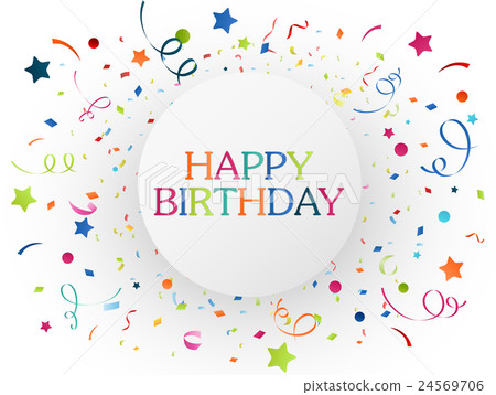 插图素材: birthday celebration with colorful confetti