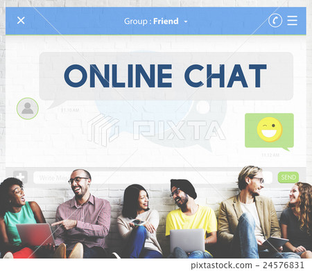 图库照片: online chat message connection talking concept