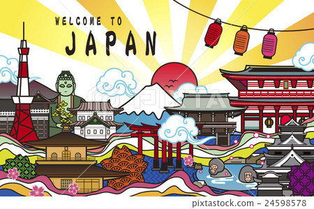 图库插图: welcome to japan poster design