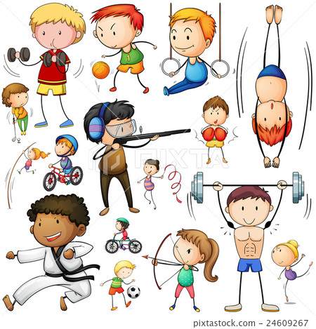 图库插图 people doing different types of sports