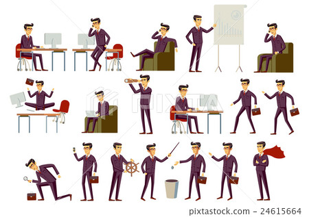 图库插图: young cartoon businessman in suit vector art