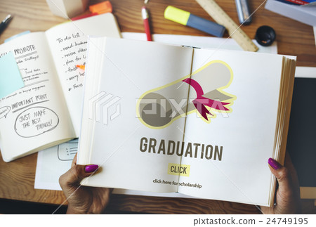 图库照片: diploma degree graduation course education concept