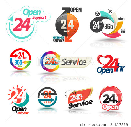 插图素材: 24 hours open customer service collection. 查看全部