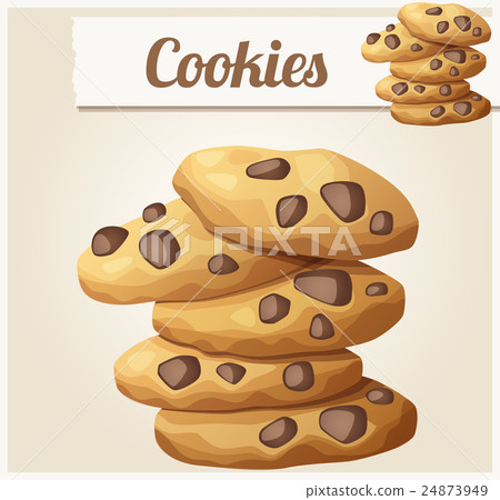 插图素材: choc chip cookies 2. detailed vector icon