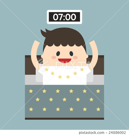 插图素材: businessman wake up early, vector, flat design 查看