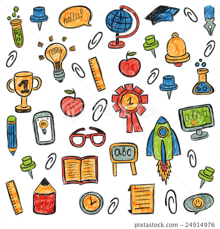 插图素材: school and education vector icons