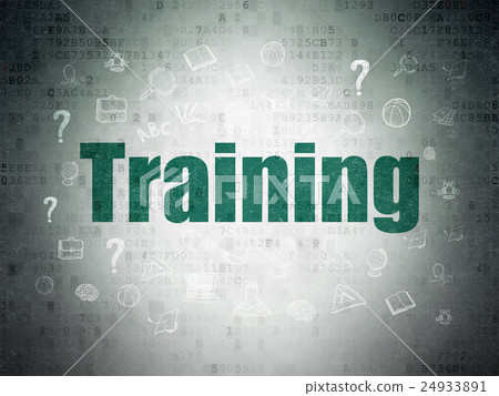 插图素材: education concept: training on digital data paper