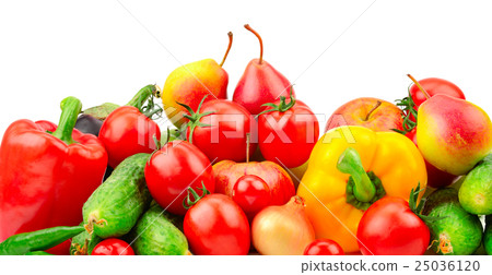 图库照片: collection fresh fruits and vegetables