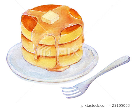 图库插图 煎饼 水彩画 甜点