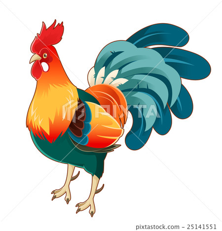 插图素材: isometric rooster icon