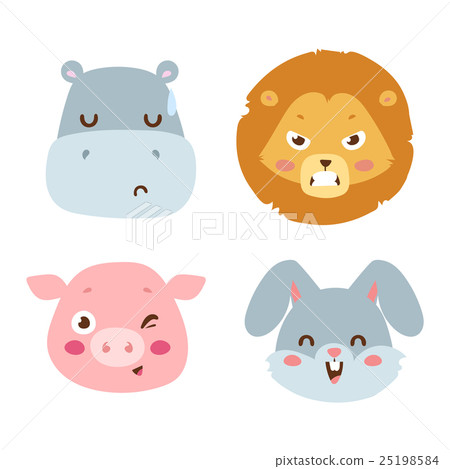 图库插图: animal emotion avatar vector icon