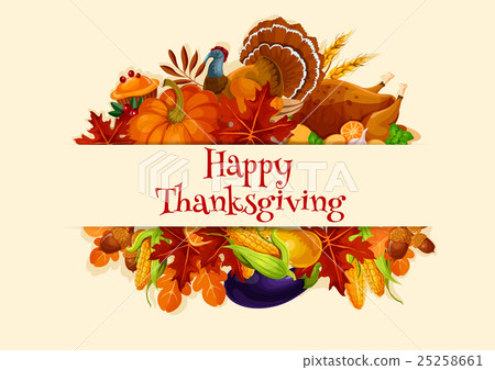 插图素材: thanksgiving day harvest vector decoration banner