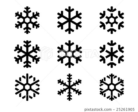 插图素材: snowflake icon set