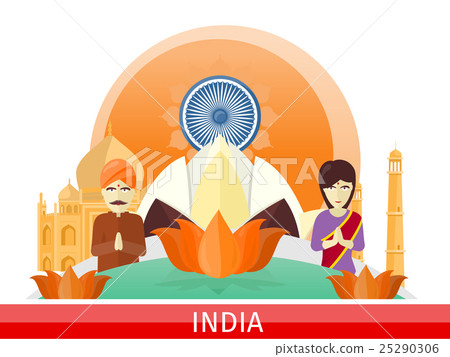 插图素材: india travel poster