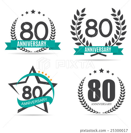 图库插图: template logo 80 years anniversary vector