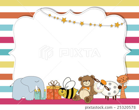 插图素材: template for baby shower or birthday