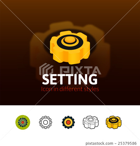 插图素材: setting icon in different style
