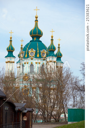 图库照片: st. andrew"s church in kiev, ukraine