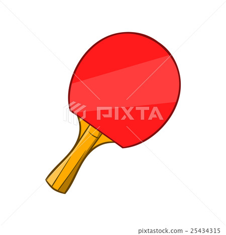 插图素材: table tennis racket icon, cartoon style