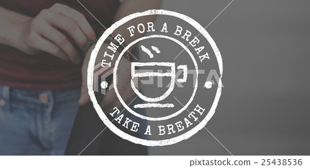 图库照片: coffee break tea time stamp icon graphic concept