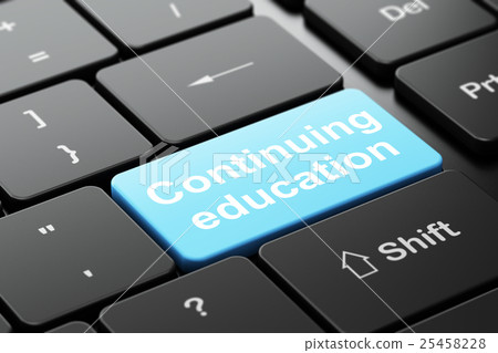 插图素材: learning concept: continuing education on computer