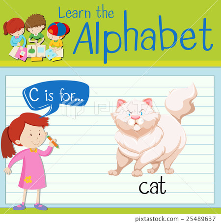 插图素材 flashcard letter c is for cat