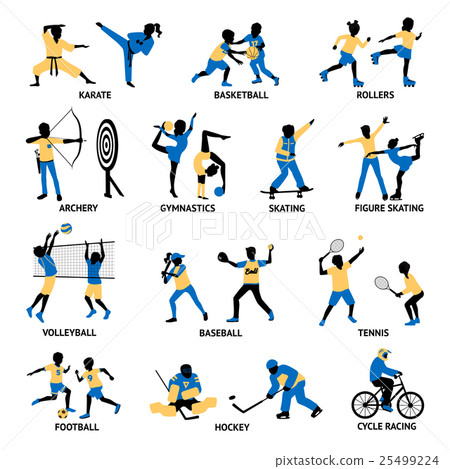 插图素材 set of sportsmen silhouettes