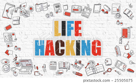 图库插图: life hacking in multicolor. doodle design.