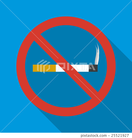 插图素材: no smoking sign icon, flat style