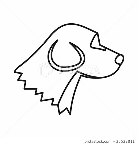 插图素材: beagle dog icon, outline style