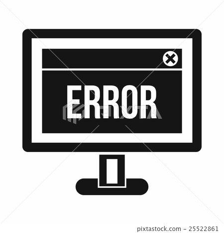 插图素材: error sign on a computer monitor icon