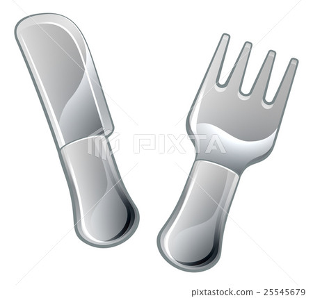 插图素材: cartoon knife and fork