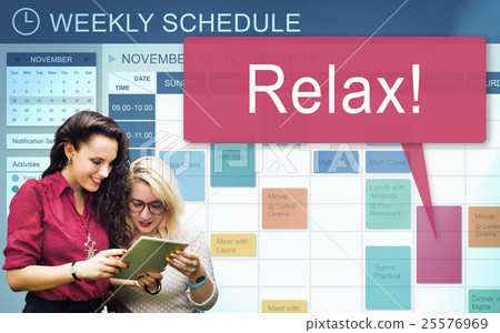 图库照片: relax weekly schedule to do list concept