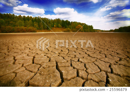 图库照片: land with dry and cracked ground