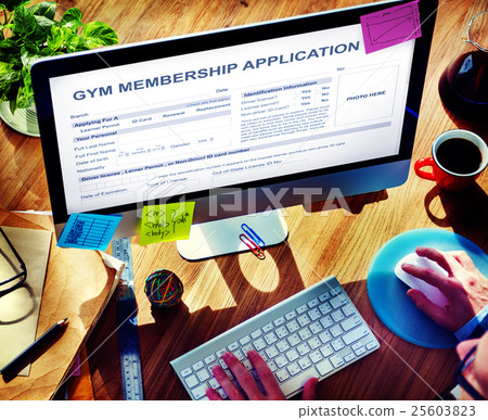 图库照片: gym membership application wellness concept