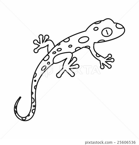 插图素材: lizard icon, outline style