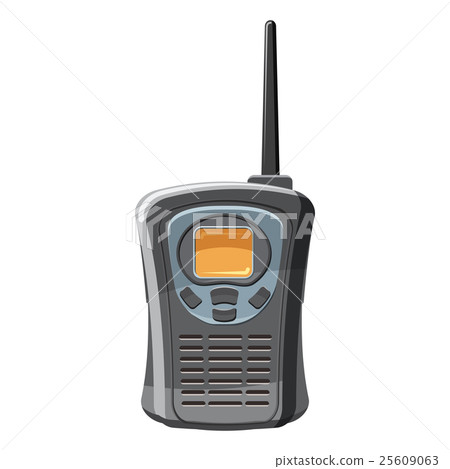 插图素材: portable handheld radio icon, cartoon style