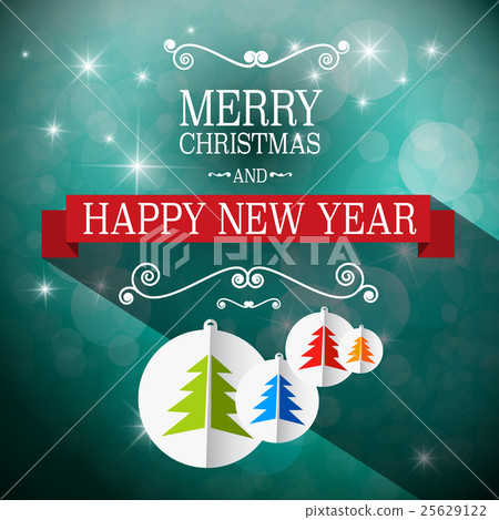 图库插图: merry christmas and happy new year