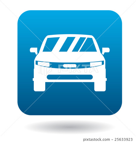 图库插图: parked car icon, simple style