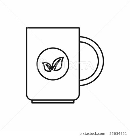 插图素材: cup of tea icon, outline style