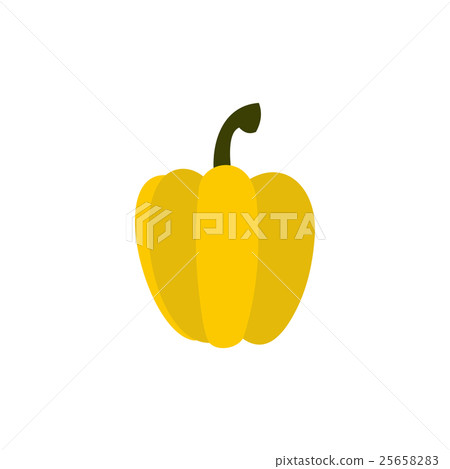 插图素材: yellow pepper icon, flat style