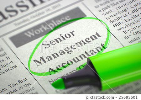 图库插图: senior management accountant wanted. 3d.