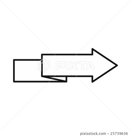 插图素材: origami right arrow icon, outline style