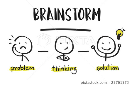 插图素材: brainstorm creative thinking people concept