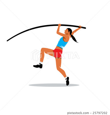 插图素材: pole vaulting vector sign