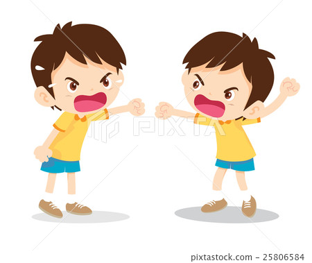 图库插图: boy angry shouting