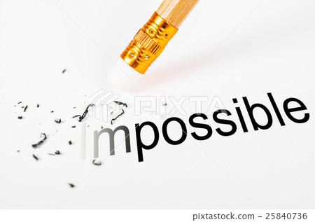 图库照片: changing the word impossible to possible.