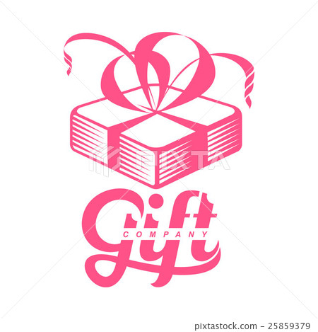 插图素材: pink and white graphic gift box logo templates