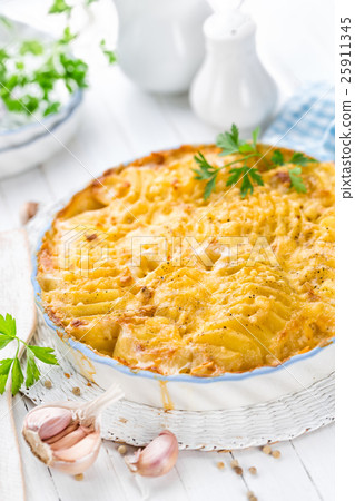 图库照片 potato gratin