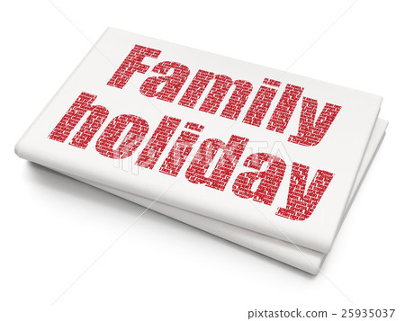 插图素材: vacation concept: family holiday on blank